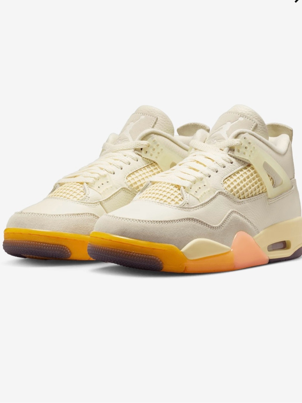 Air Jordan 4 retro Women’s Birds of paradise - Cream with Coral Details - Picture 3 of 12